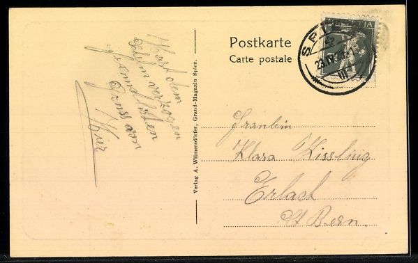 Cartoline postali: AK Spiez, Thunersee und Alpen – Usato da Berlin venduto da bartko-reher 1
