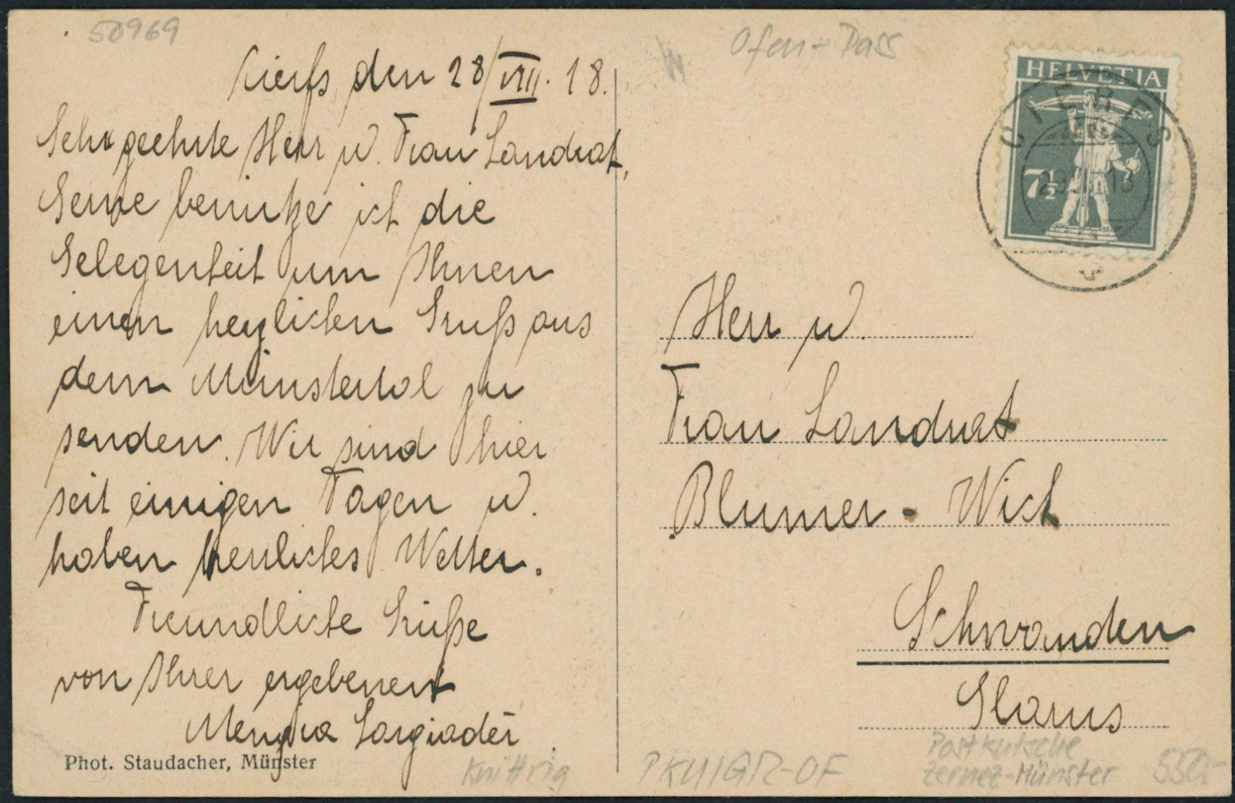 Cartoline postali: GR Ofen Pass - Postkutsche – Usato da Schindellegi venduto da leecollect 1