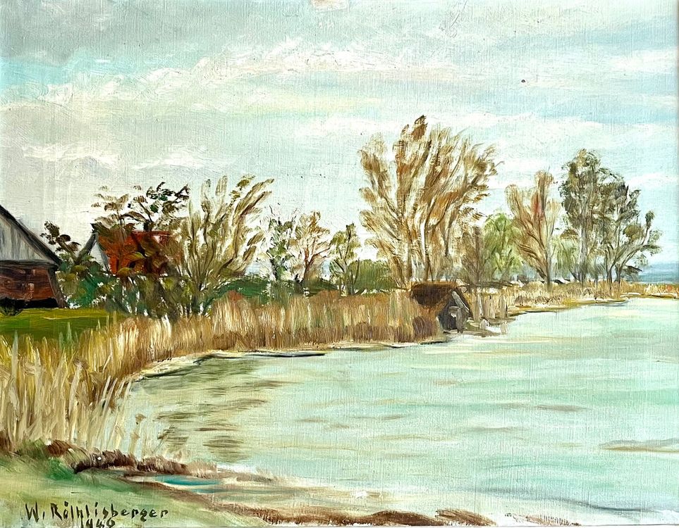 William Röthlisberger, Grosses Ölgemälde, Lac de Neuchâtel 2