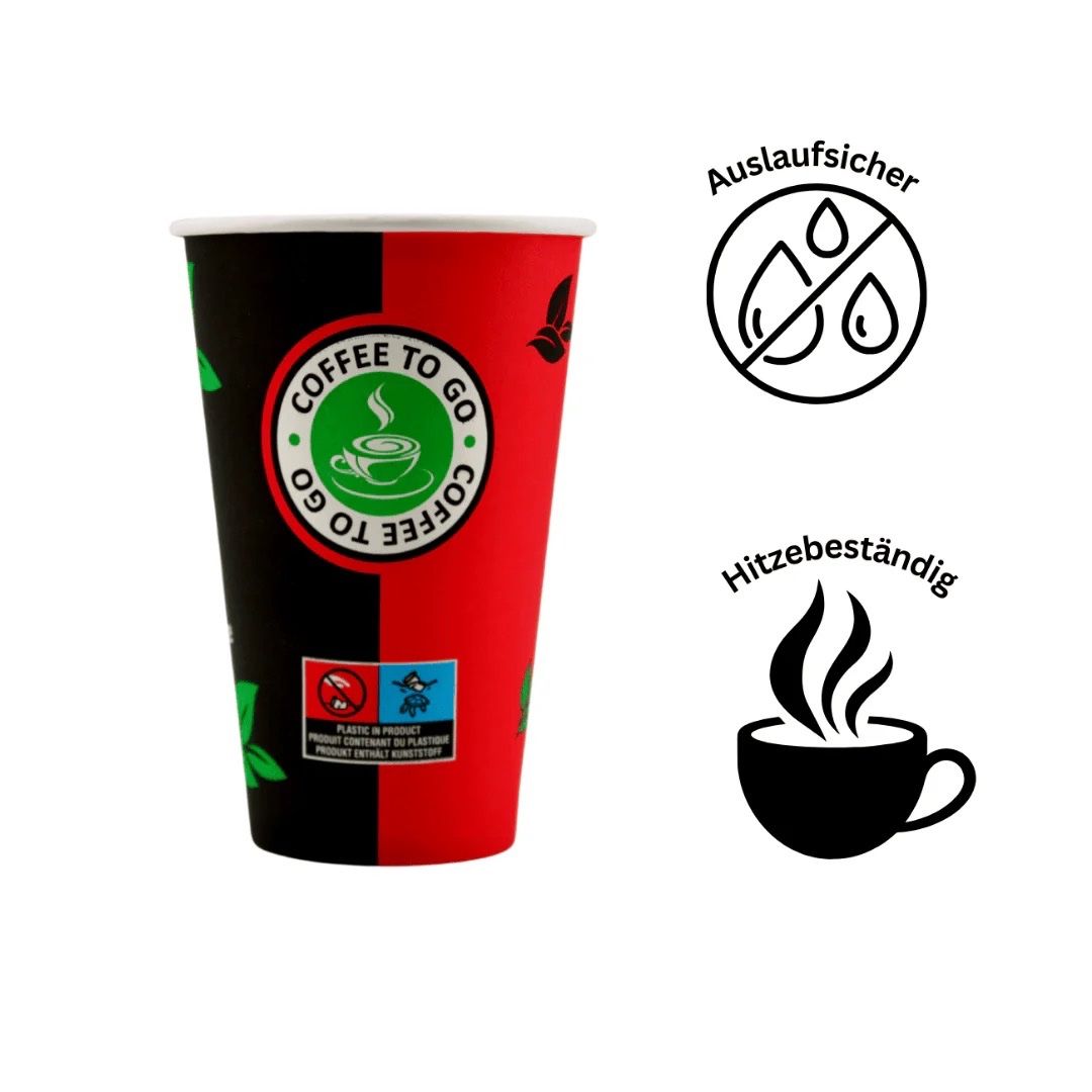 Tazze: 1000 Einweg Kaffeebecher 300ml / 12oz Schwarz/Rot – Nuovo e nell'imballaggio originale da Bülach venduto da StoreInShop.com 5