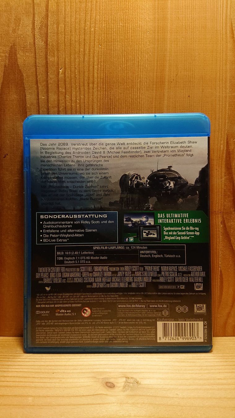 Tous les DVDs: PROMETHEUS Dunkle Zeichen Blu-Ray – D'occasion à Wilderswil par Exebub 1