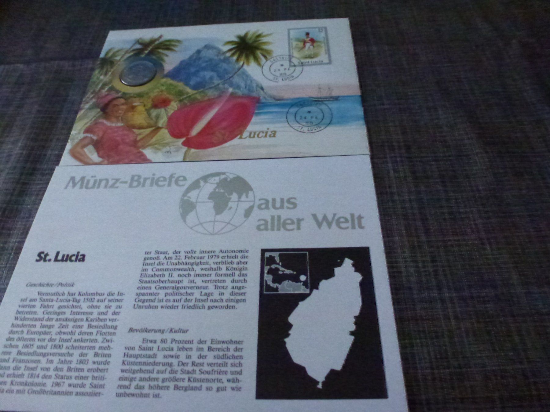 Tutti le monete: Münzbrief St. Lucia – Usato da Olten venduto da Disc-Verkauf