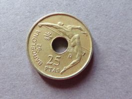 KLEINE MÜNZE SPANIEN 25 PTS 1991, OLYMPIADE BARCELONA 1992