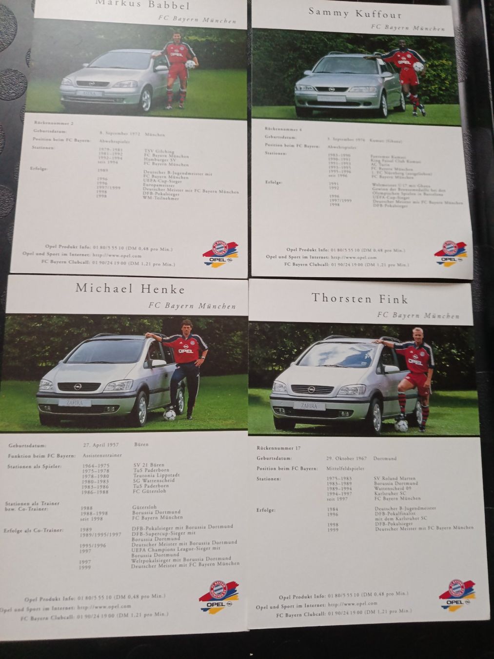 Autogramme: Bayern München - 4 Autogrammkarten – Gebraucht aus Menziken von Artographs 1