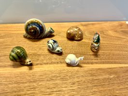 Süsse Schnecken aus Keramik & Glas Figuren Deko...