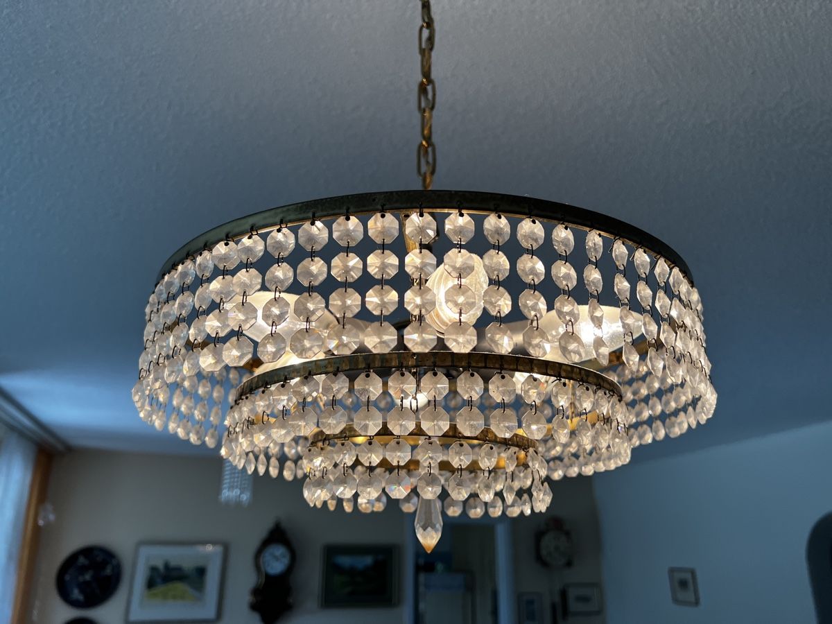 Lustres & lampes de plafonds: Deckenleuchte Kristallen goldfarben gebraucht – D'occasion à Neuenegg par Magosaurus 2