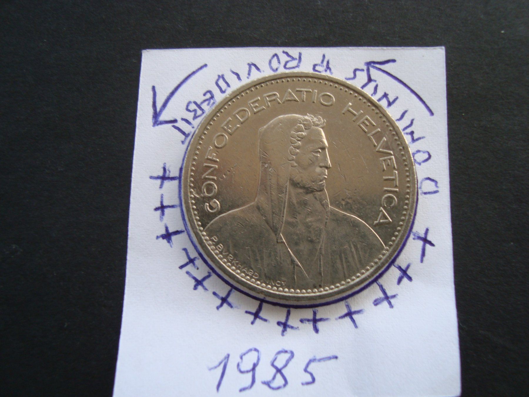 Tutti le monete: 5 Fr 1985  vertifter rand schrift – Usato da Gelterkinden venduto da Cakir