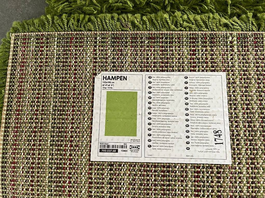 Hochflor Teppich Hampen (Ikea) grün 133cm x 195cm (Gebraucht) in Uzwil für CHF 10 – nur Abholung auf Ricardo kaufen