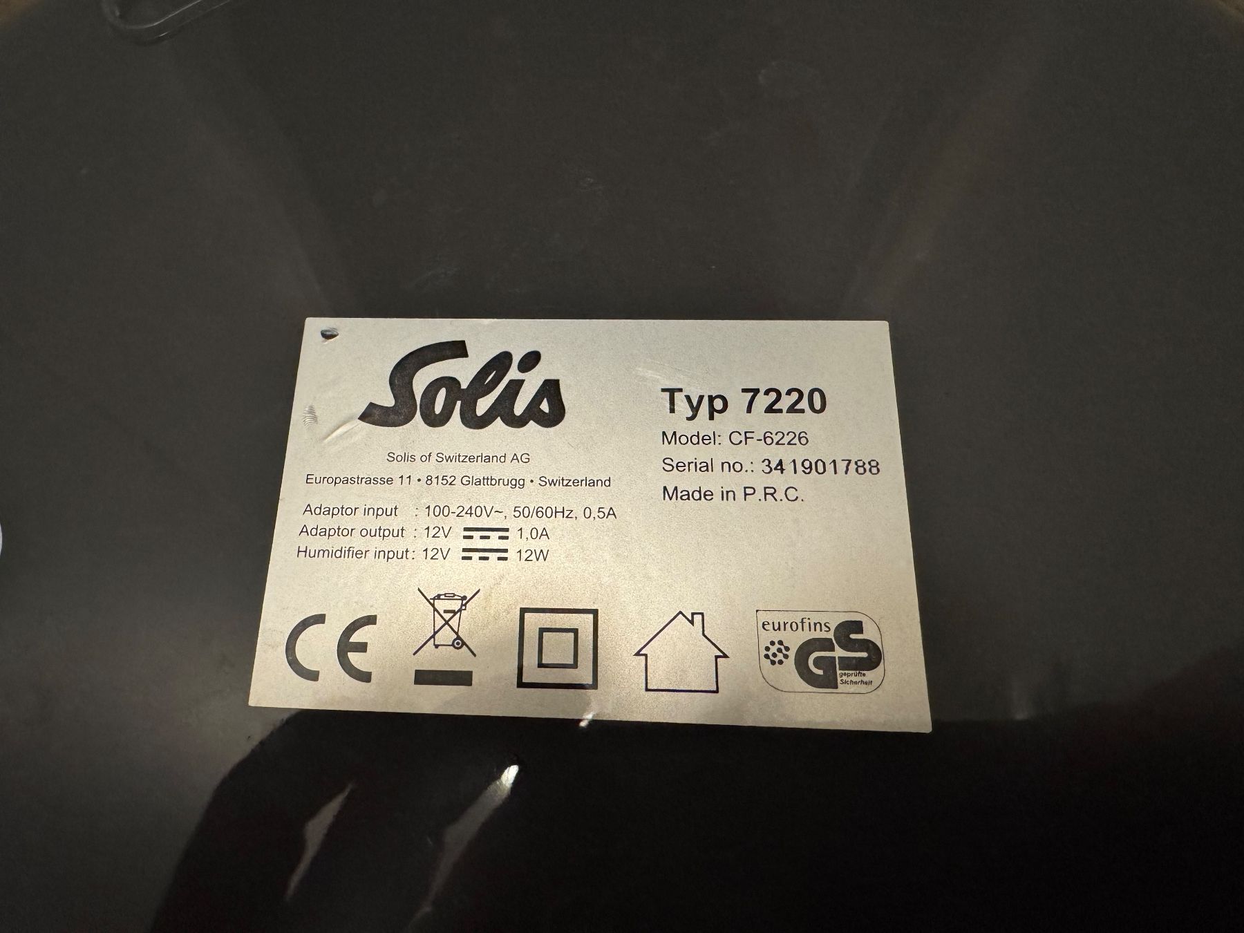 Solis Umidificatori d'aria: Solis Twist Air Typ 7220 Luftbefeuchter – Usato da Burgdorf venduto da Caradhras 4