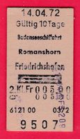 KARTON BILLETT,ROMANSHORN - FRIEDRICHSHAFEN,2.KLASSE, RETOUR