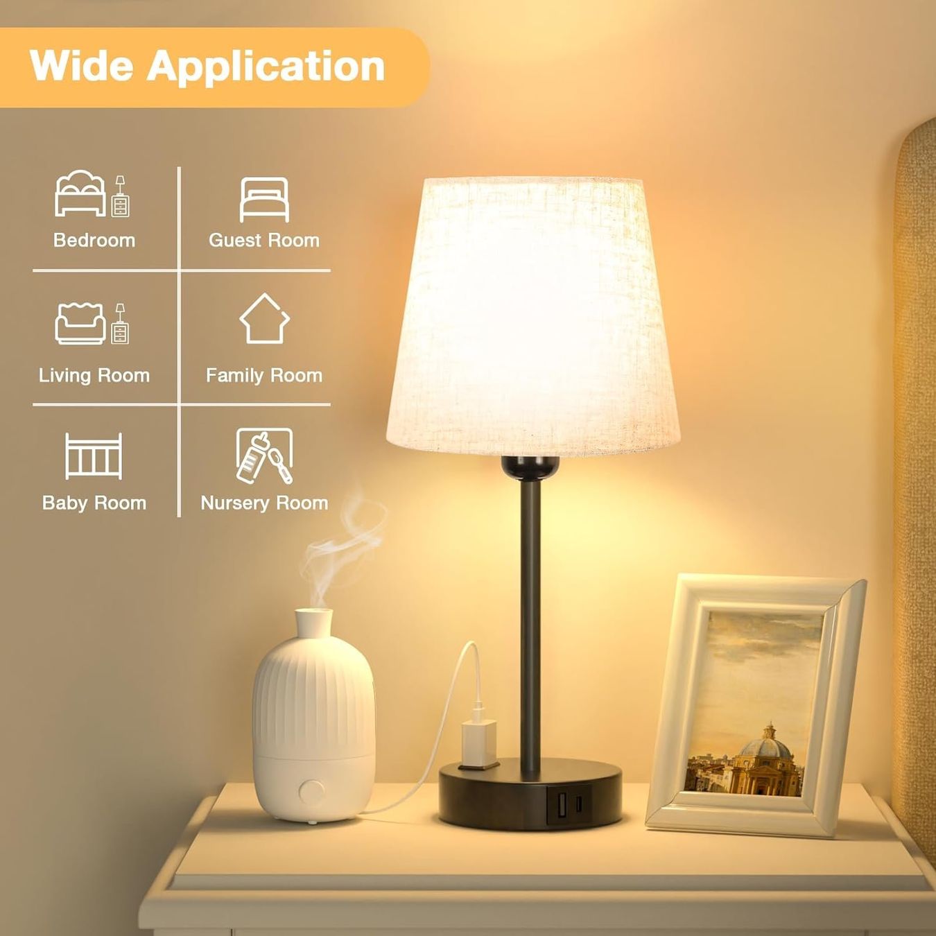 Lampen: Nachttischlampe Touch Dimmbar 2er SET Ladefunktion USB A+C – Neu und originalverpackt aus Sulz LU von Elektrofachverkauf 1
