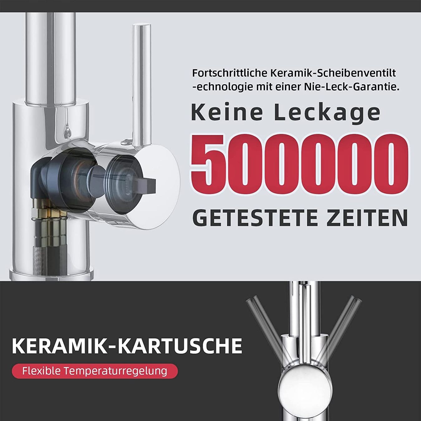 Rubinetteria: Küchenarmatur 360° mit Pull Down Sprüher Brause 2 Sprühmodi – Nuovo e nell'imballaggio originale da Herisau venduto da Serenco 4