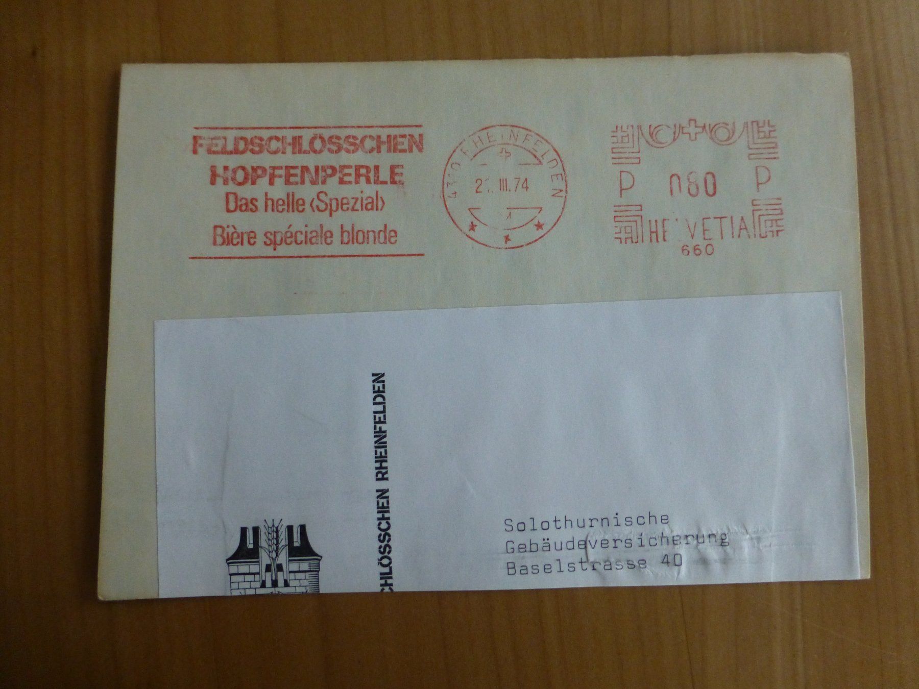 Foto & Immagini: Rheinfelden, Feldschlössen Bier 1974 – Usato da Bettlach venduto da 1saurer