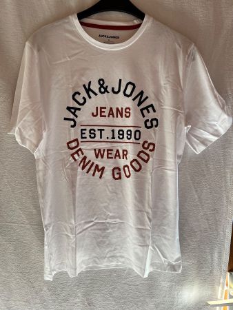 Shirt Kurzarm, Jack & Jones, Grösse M, Farbe Weiss