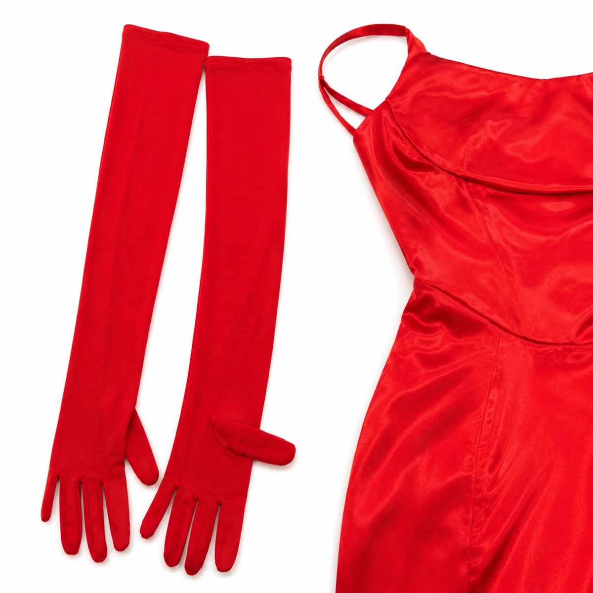 Vestiti: Abendkleid Satin Rot XS/34 mit Handschuhen | Neu – Nuovo e nell'imballaggio originale da Aarberg venduto da LovelyThings_ 4