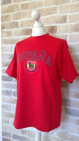 T-shirt rouge Kustom ESPAÑA, taille S, coton 100%, NEUF