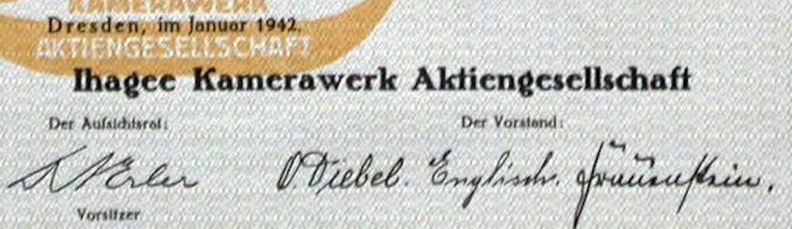 Documenti: Ihagee Kamerawerk AG, Dresden - 1942 – Usato da Solothurn venduto da Sgasche 1