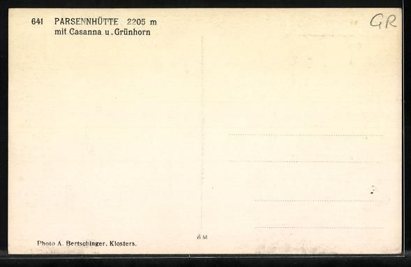 Cartoline postali: Parsennhütte, Berghütte mit Blick auf  – Usato da Berlin venduto da bartko-reher 1