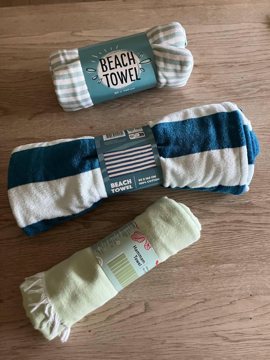 Coop Teli da bagno: Strand-/Bade- und Hammam-Tuch, neu – Nuovo e nell'imballaggio originale da Zürich venduto da Anais2