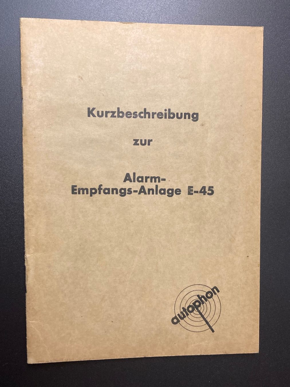Schweizer Armee Plaketten & Abzeichen: Anleitung: Alarm-Empfangs-Anlage E45 - Schweizer Armee – Gebraucht aus Brütten von Hst1