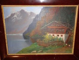 GEMÄLDE ANTIK 1919 URIROTSTOCK VIERWALDSTÄTTERSEE SIGNIERT