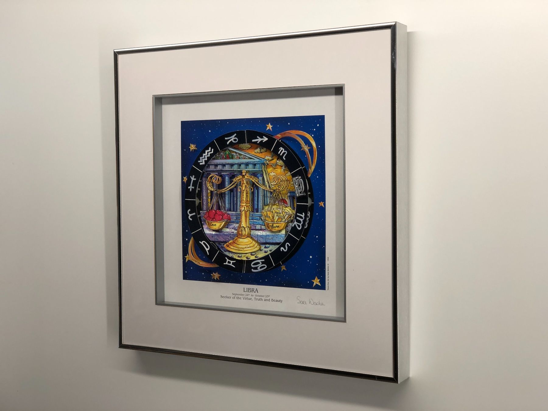 Dipinti: 3D Bild / Sternzeichen Waage / 40x40cm - Silber – Nuovo e nell'imballaggio originale da Bergdietikon venduto da Garak 2