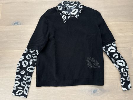 Luisa Cerano Strickpullover mit Hemdeinsatz, Grösse 42