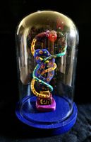 Petite sculpture sous cloche en verre