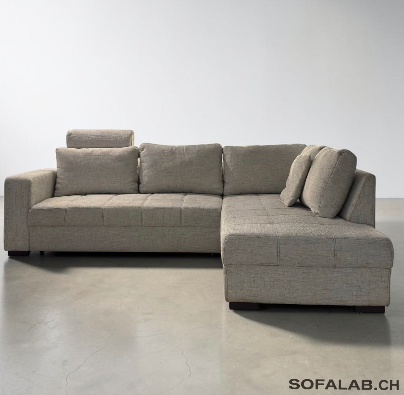 Sofas: Ecksofa Hellgrau mit BettFunktion – Gebraucht aus Fehraltorf von Sofalab.swiss