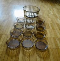 12x kleine Glas-Schälchen/Förmchen + 1 grosse