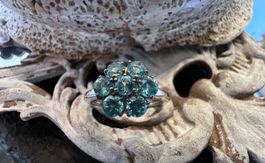 Traum Ring mit Blue Apatit in Silber gefasst - G: 57,5