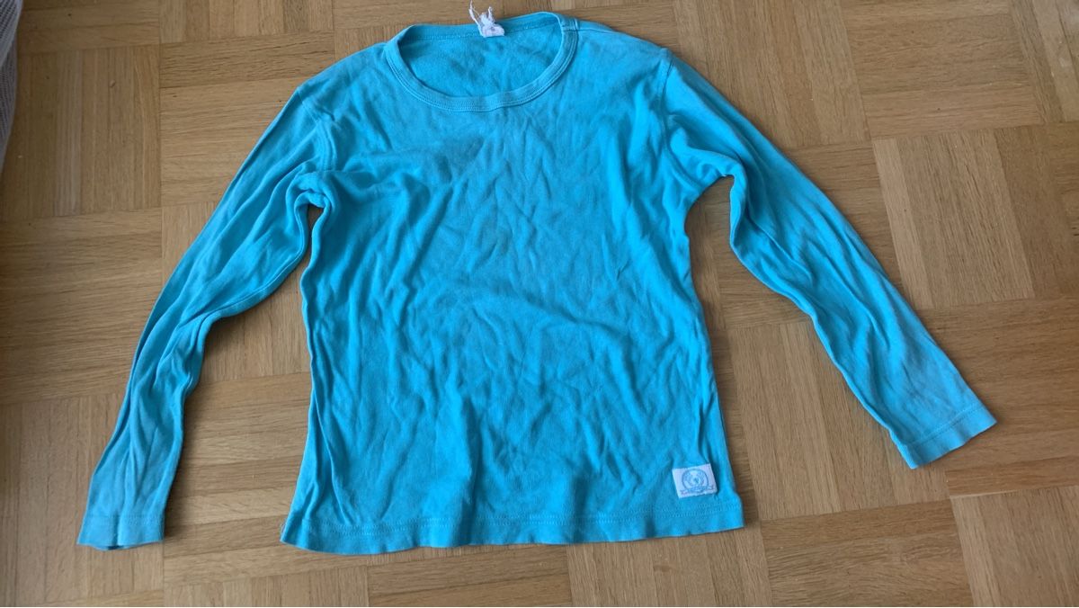 Tops: Langarmshirt hellblau einfarbig – Gebraucht aus Adligenswil von mirkolini
