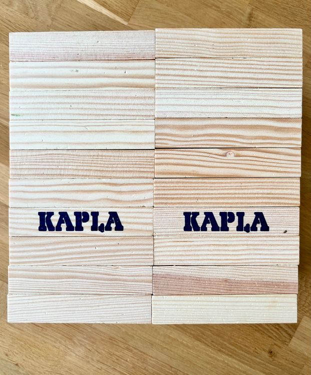 KAPLA Bauklötze Set – 40 Gelbe Holzplättchen Aus Pinienholz – Kreatives Konstruktionsspiel Ab 4 Jahre