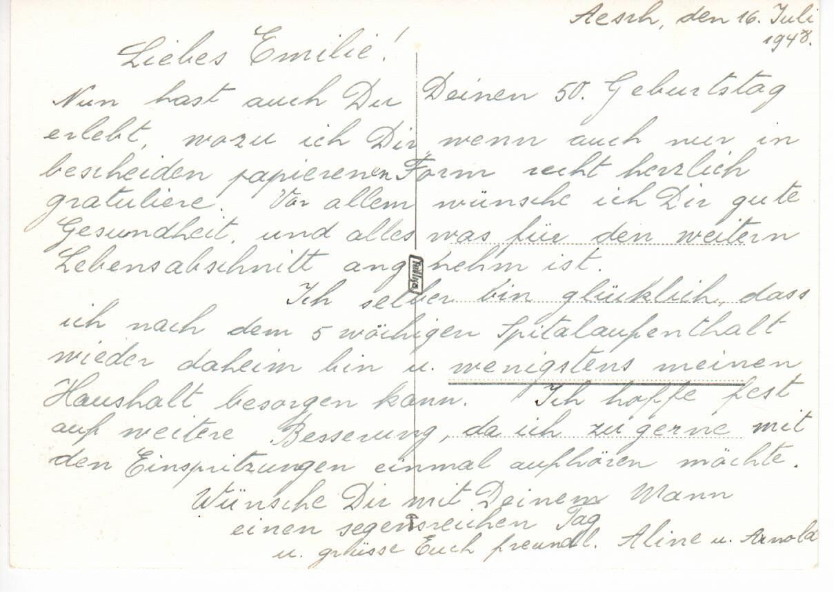 Cartoline postali: Haus in Aesch 1948 – Usato da Wolhusen venduto da Curver9 1