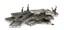 5x Märklin Spur 0 Blech-Handweiche, Uhrwerk