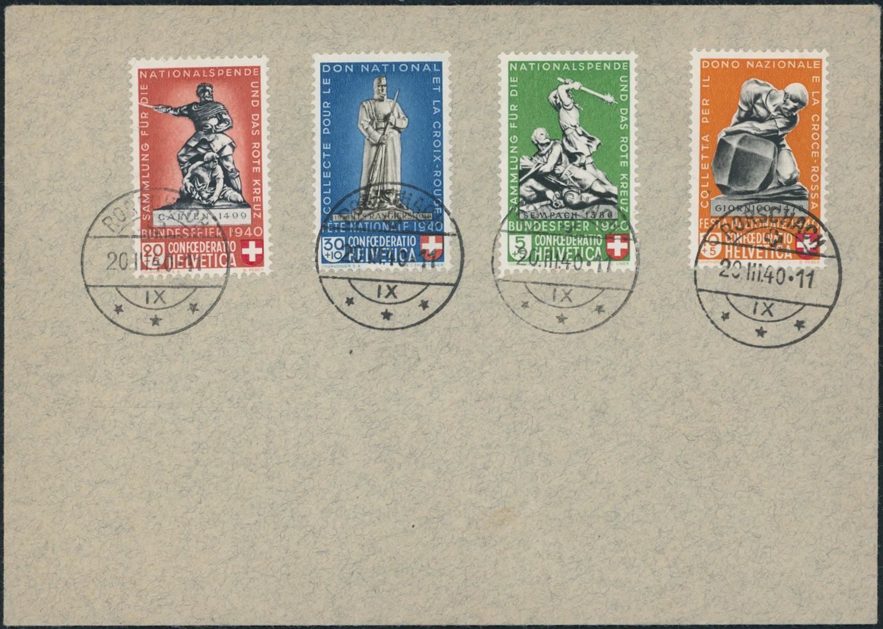 Tutti i francobolli: 1940 - Pro Patria - FDC ET – Usato da Schindellegi venduto da leecollect