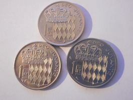3 x 1 Franc  Monaco
