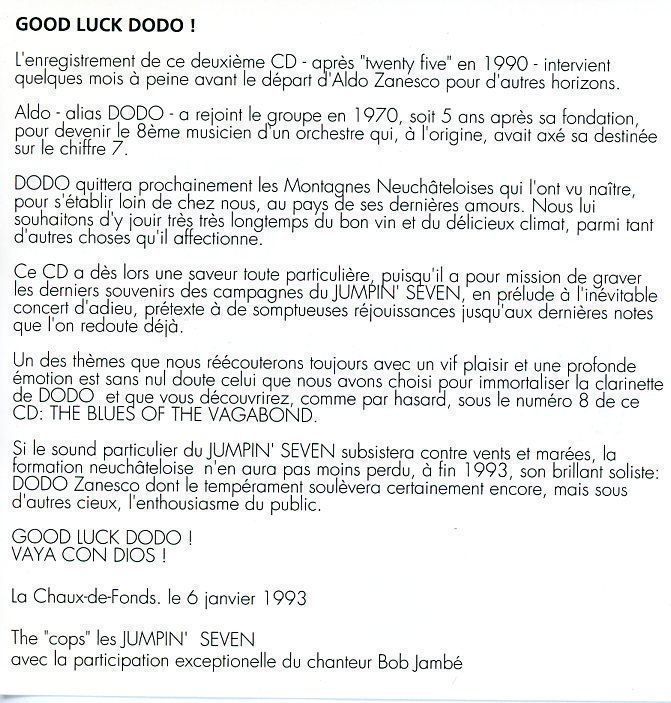 CD: CD - JUMPIN' SEVEN Good Luck Dodo (1993) – Usato da Morges venduto da evnocha3 4