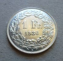 Schweiz ++ 1.- Franken 1936, gute Erhaltung