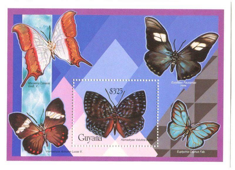 Alle Briefmarken: Block "Schmetterlinge". Guyana – Neu und originalverpackt aus Basel von Butsch5
