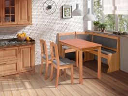 Eckbank + Tisch und 2 Stühle Esstischgruppe Sitzbank Holz
