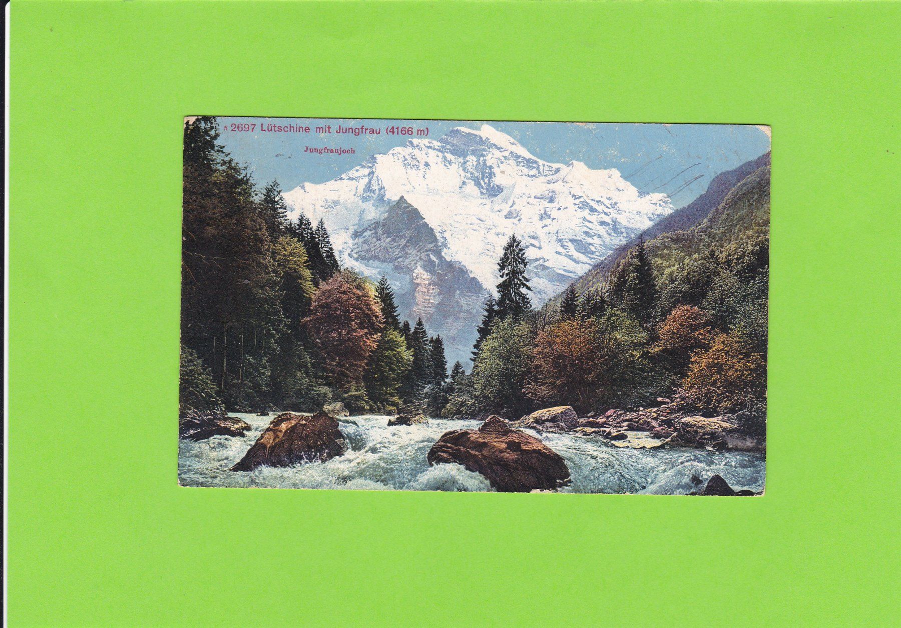 Cartoline postali: Lütschine mit Jungfrau – Usato da St. Peterzell venduto da neckertal