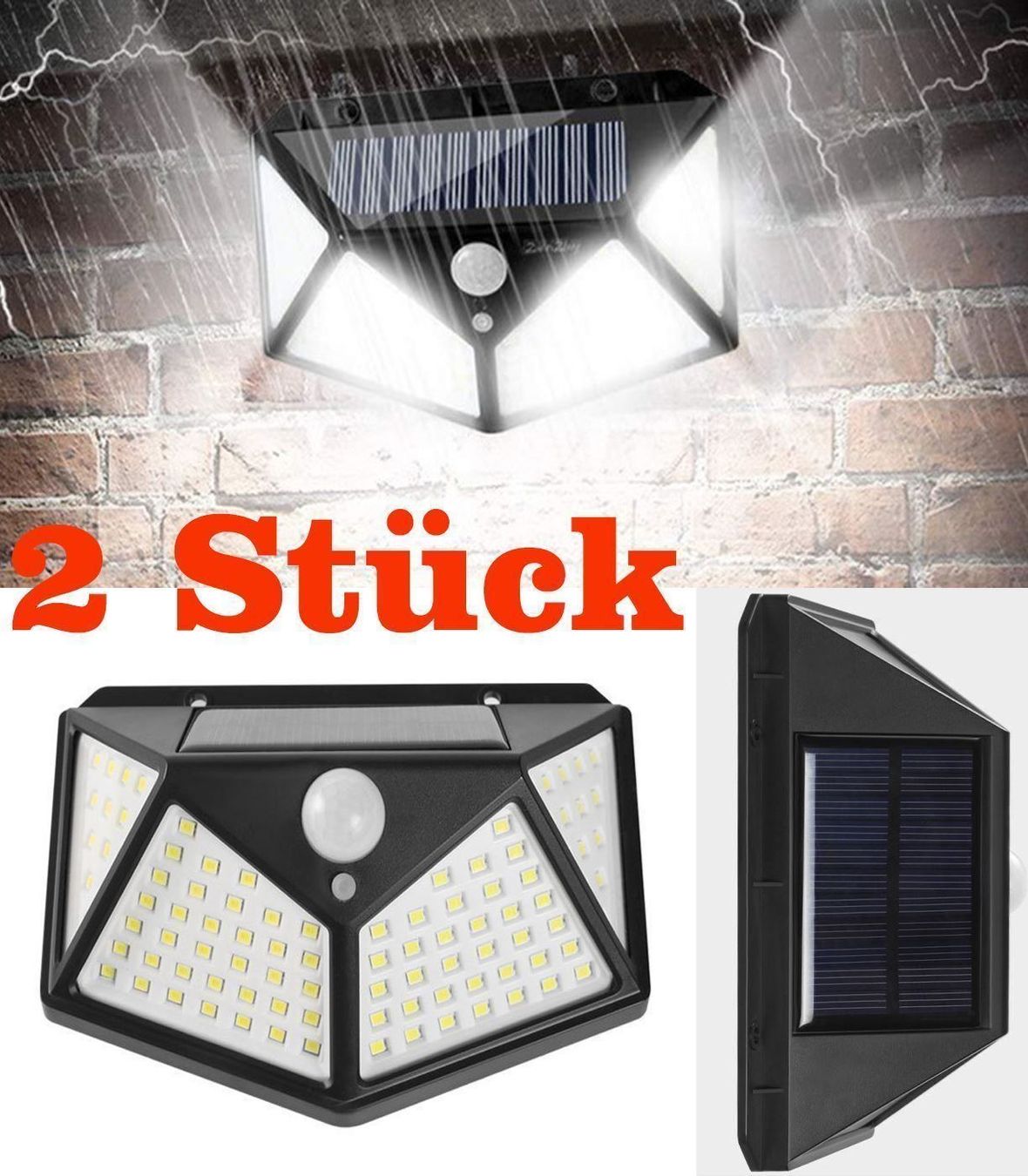 Lampade: 100 LED Solarleuchte mit Bewegungsmelder – Nuovo (secondo la descrizione) da Thun venduto da coverall