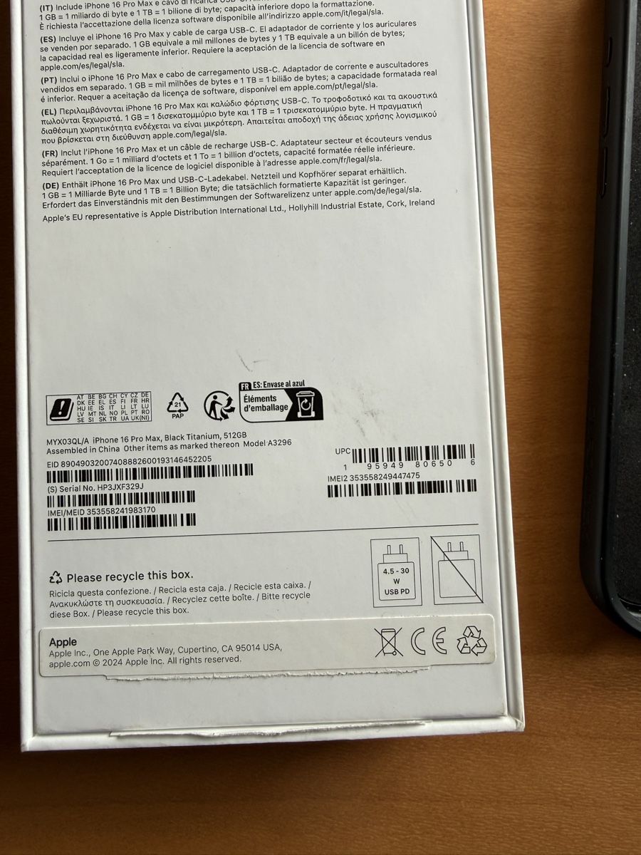 Apple Telefoni cellulari / Smartphones: Apple iPhone 16 Pro Max Black Titanium 256 – Usato da Stetten SH venduto da Daiderau0 4