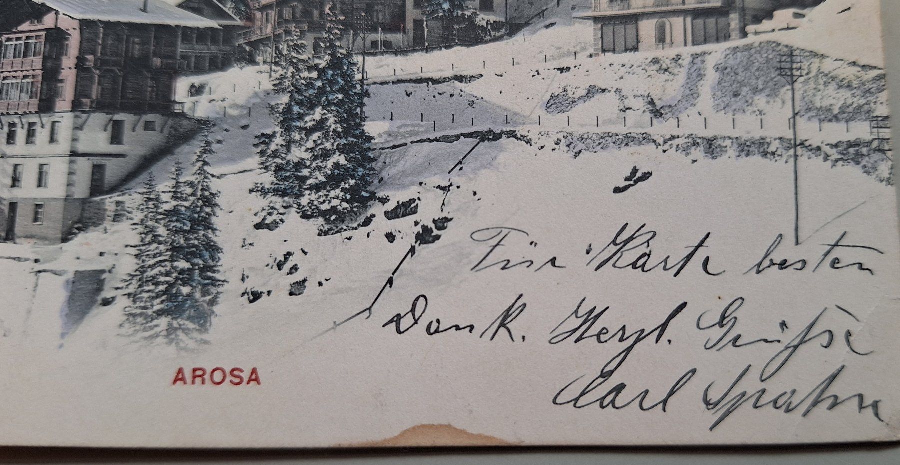 Cartoline postali: AK CP Arosa Winter alte Häuser 1905 GR – Usato da Gurtnellen venduto da Stonevalley007 2