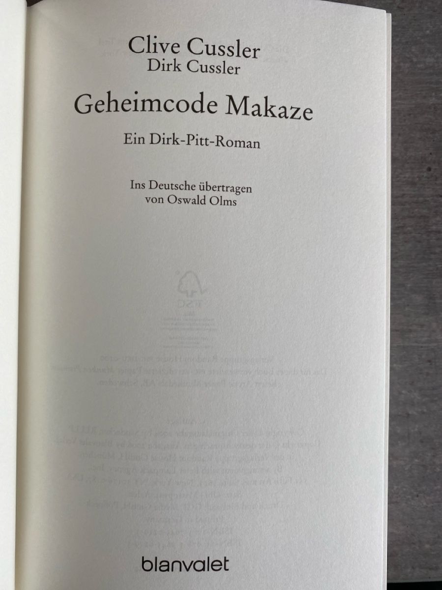 Bücher: Geheimcode Makaze Clive Cussler – Gebraucht aus Büsserach von Gimenez77 3
