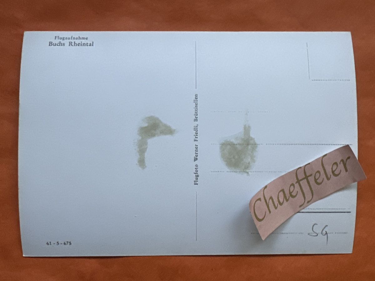 Cartoline postali: Flugaufnahme: Buchs Rheintal – Difettoso da Zürich venduto da Chaeffeler 1
