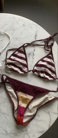 Original Mission Bikini Set, gehäkelt, gestreift