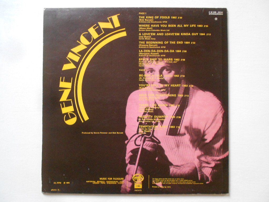 Dischi in vinile: GENE VINCENT  -  INEDIT – Usato da Bex venduto da Giorgiob 1