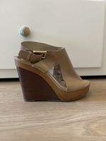Michael Kors Keilabsatz Sandalen beige Leder Grösse 36